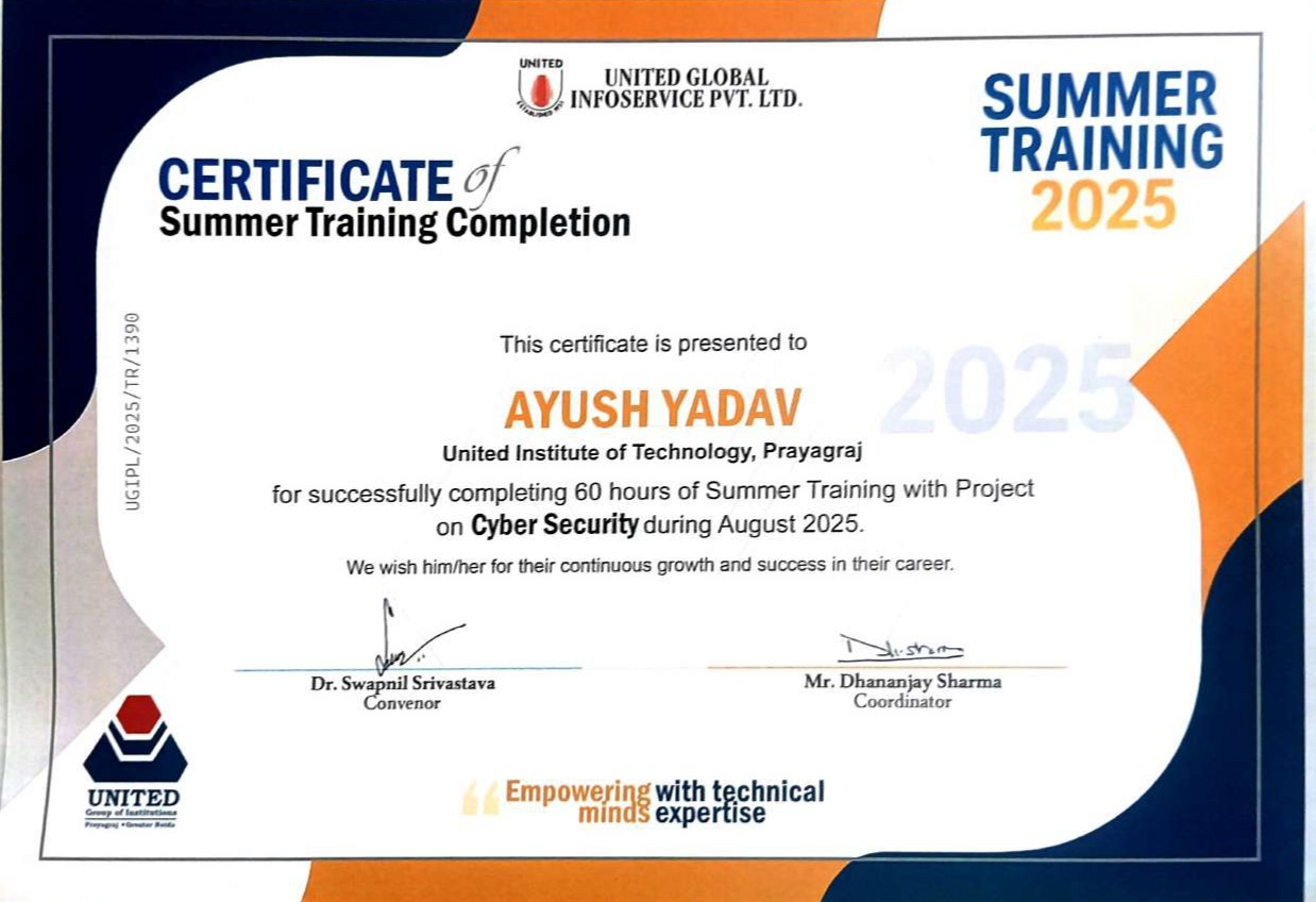 Cybersecurity Summer Training
